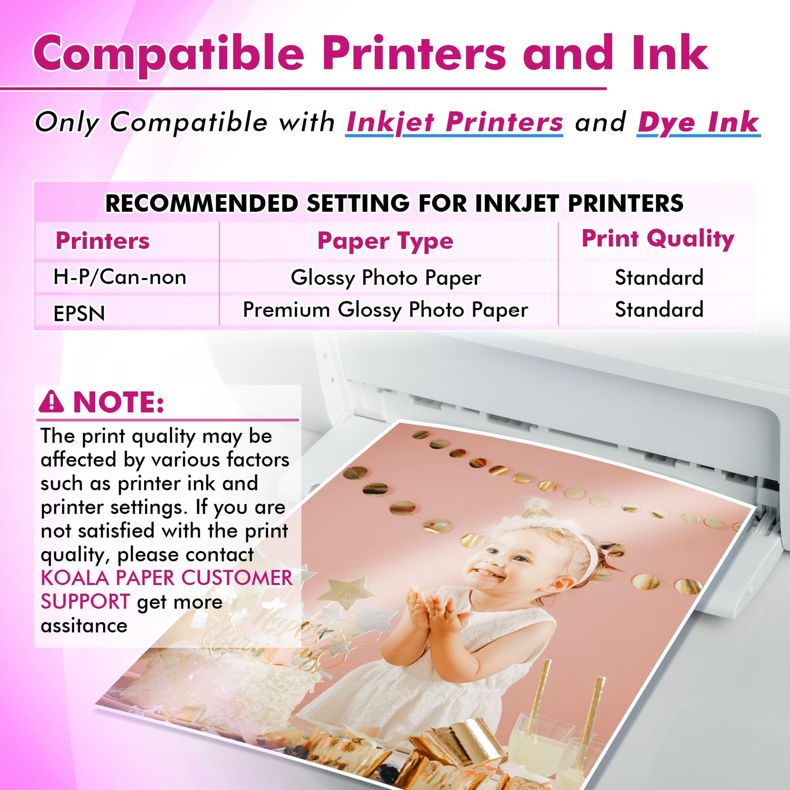 Koala Glossy Inkjet Photo Paper 8.5X11 Inches 48lb 100 Sheets Professional Gl…