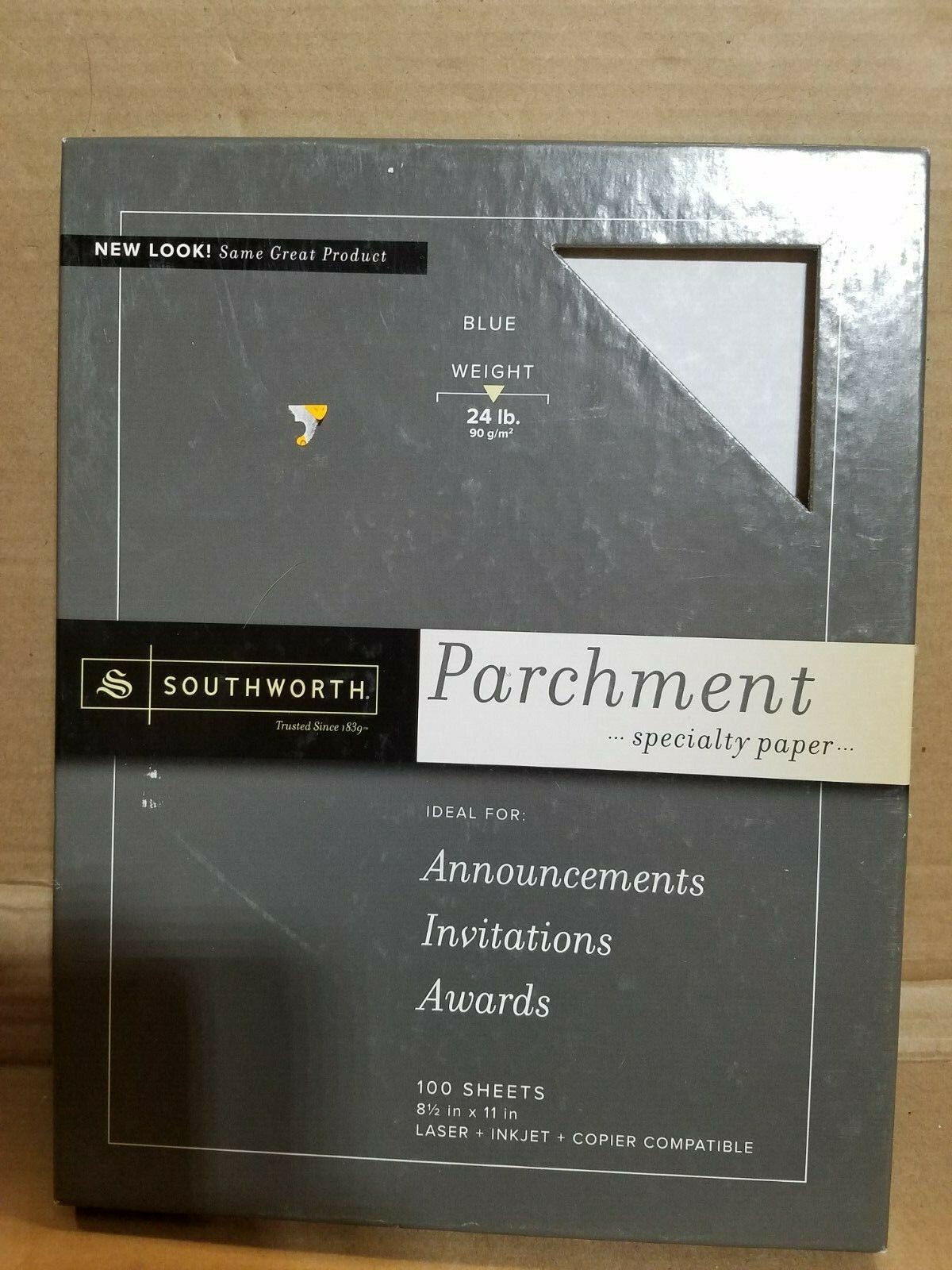 Southworth PARCHMENT Specialty PAPER BLUE 24lb 100 sheets 8.5×11 Laser Ink NEW