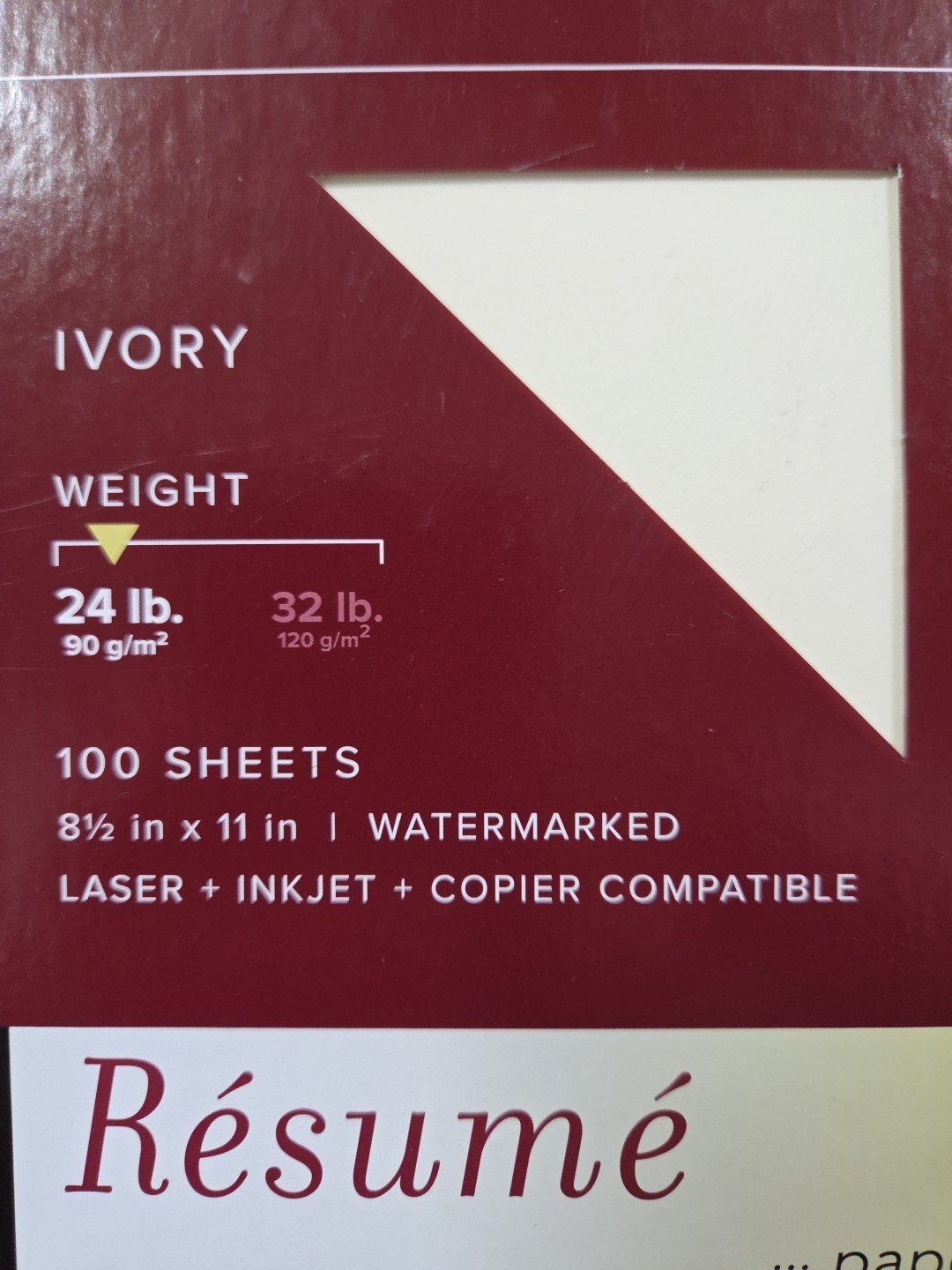2 SouthWorth Resume Paper.100% Cotton.Laser,inkjet.Ivory Color.100 Sheets EA24LB