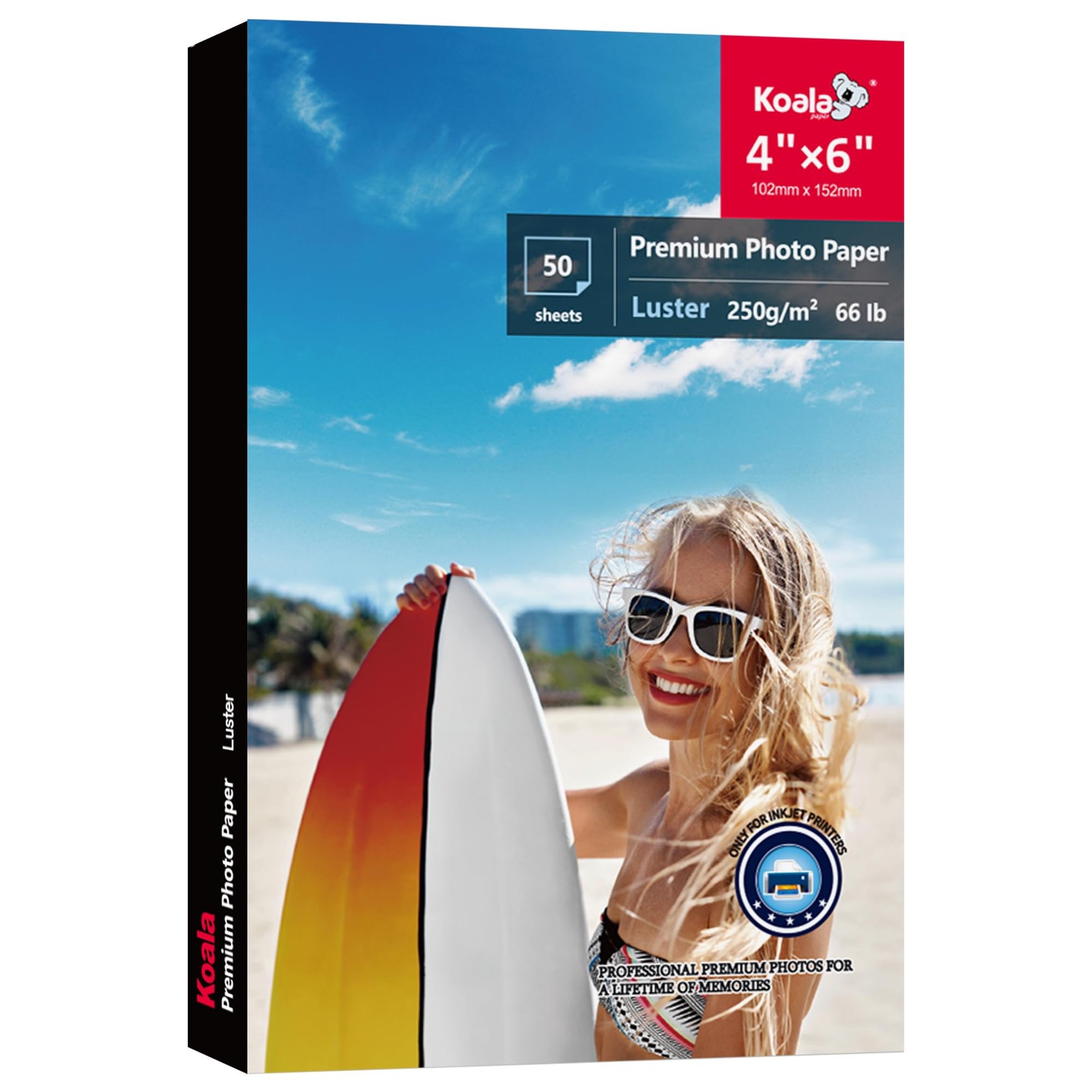 Koala Premium Photo Paper 4×6 In Luster Photo Printer Paper for Inkjet Printe…