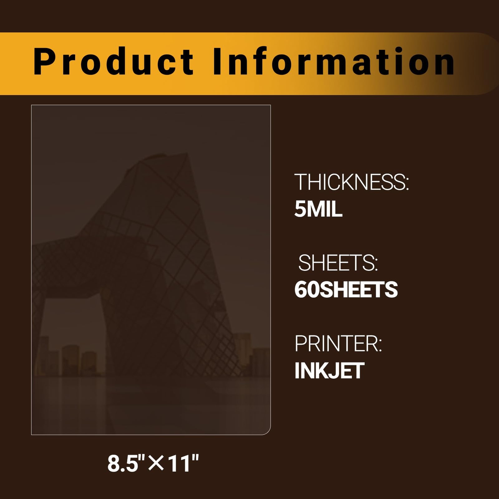 Inkjet Transparency Film 60 Sheets 100% Clear Overhead Projector Film for Ink…