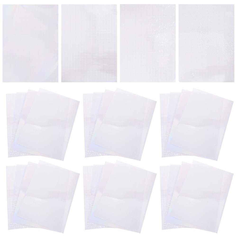 40 Sheets Holographic Laser Stickers Paper Film Printable Adhesive Clear