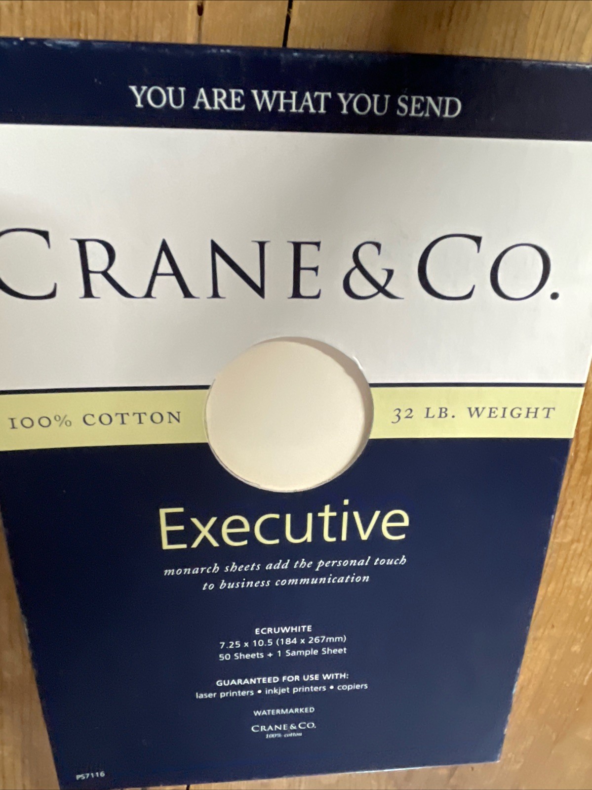 Crane & Co. Executive Premium Weight Ecruwhite 8.5 X 11 Sheets 48 sheets PS7116