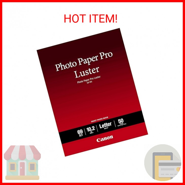 Canon LU-101 LTR(50) Luster Photo Paper Letter, 50 Sheets (LU-101 LTR)