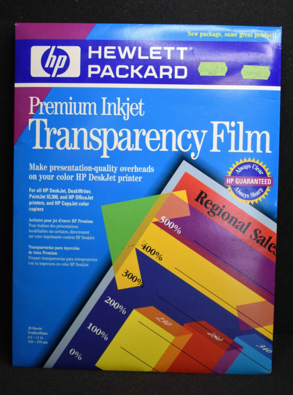 Sealed NEW – HP Premium Inkjet Transparency Film – 20 SHEETS – Hewlett-Packard