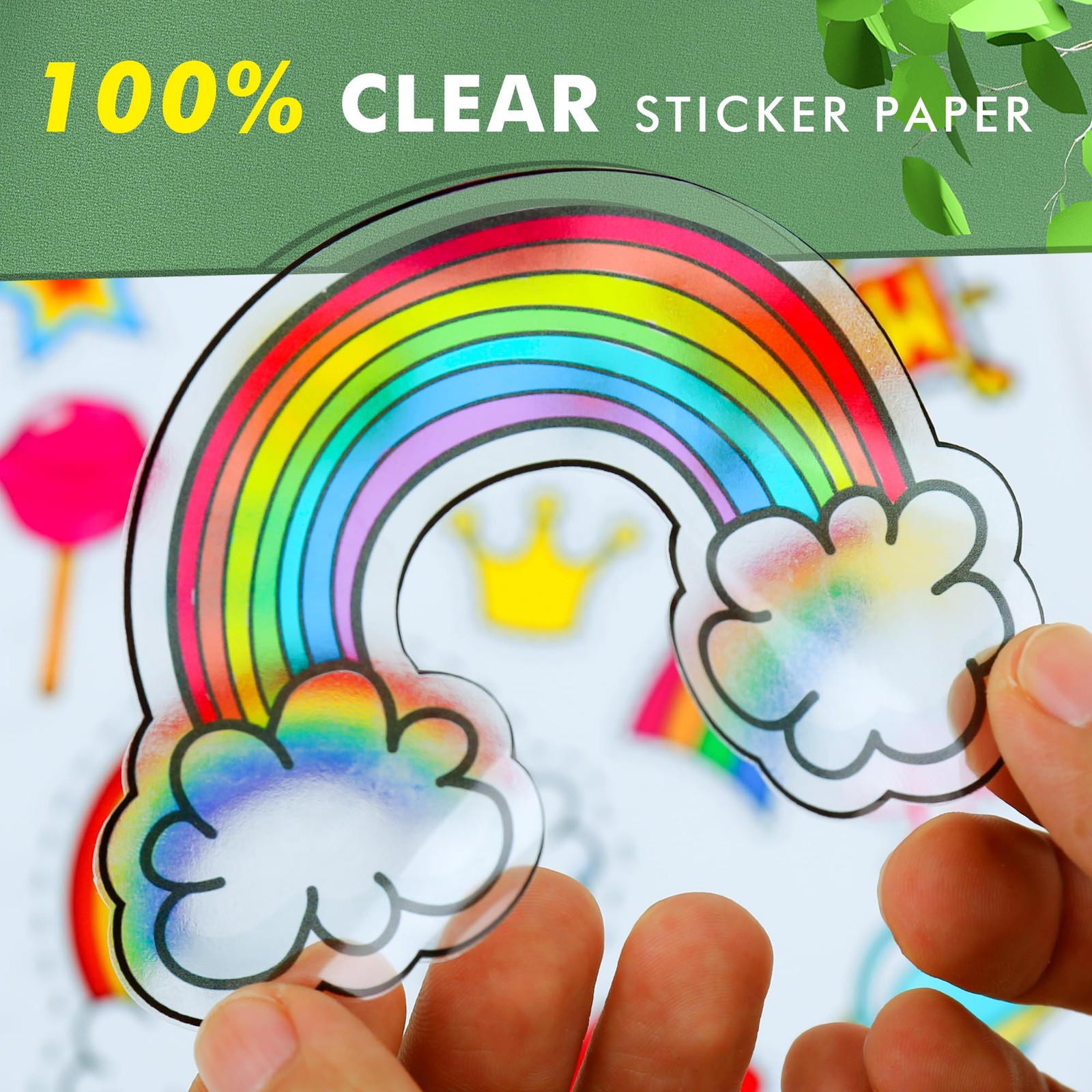 Koala Clear Sticker Paper for Inkjet Printers -Crystal Clear Non-Waterproof G…