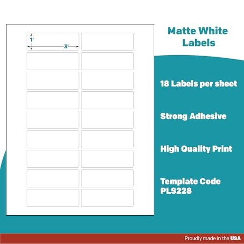 White Sticker Address Labels – 3″ x 1″ – Laser/Inkjet Compatible – 450 Labels