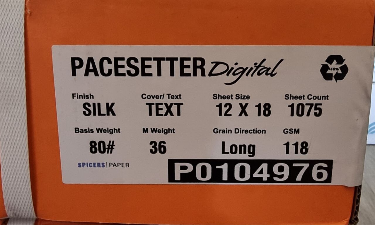 Digital Paper HP Indigo Silk Text 12×18 080 36M Long GSM118 1075/Sh