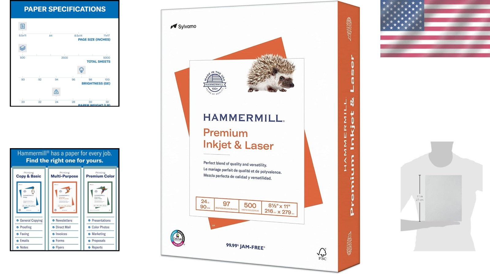 500 Sheet Pack of Inkjet & Laser Paper, 97 Bright – Versatile & Durable