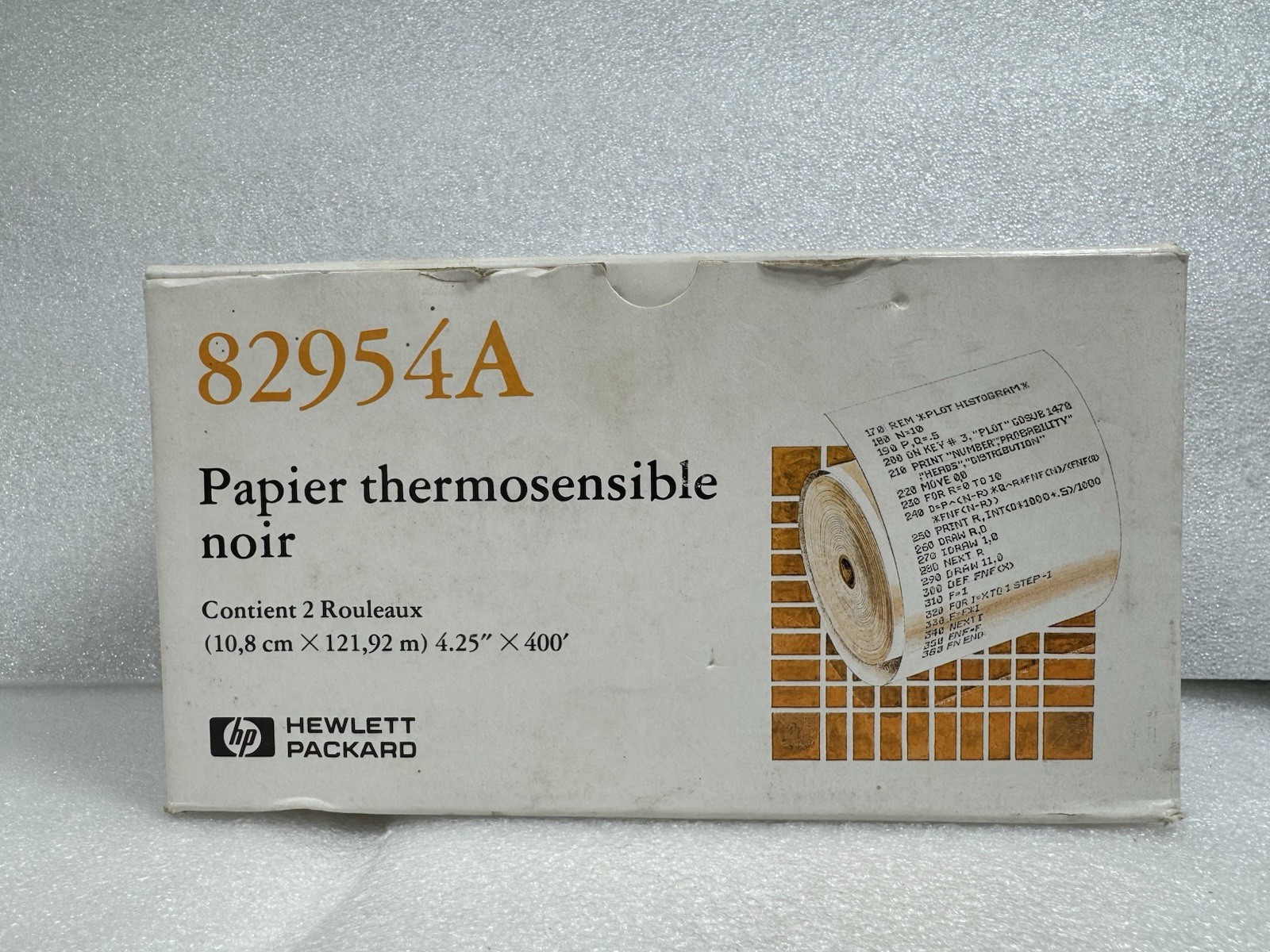 Vintage HP 82954A Black Print Thermal Paper (Two Rolls)