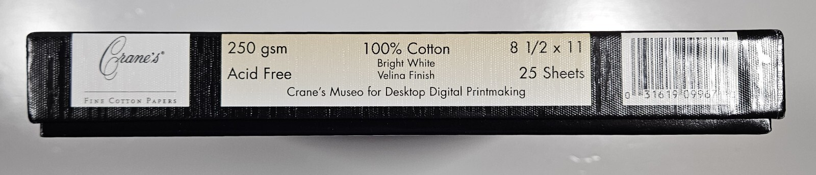 MUSEO 250 gsm, 100% Cotton, 8 1/2 x 11 Bright White Acid Free Velina Paper
