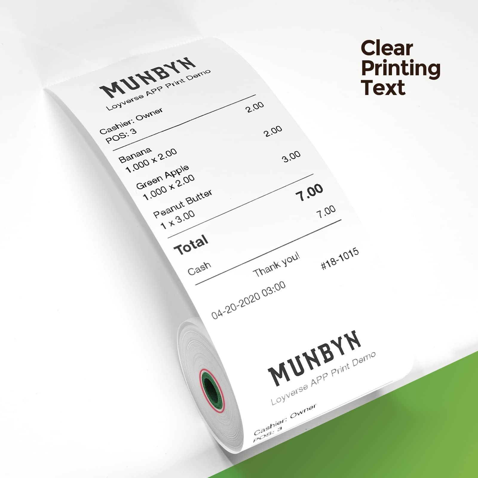 MUNBYN Thermal Paper 3 1/8 x 230ft, 10 Rolls Receipt 3 1/8″ x 230′, White