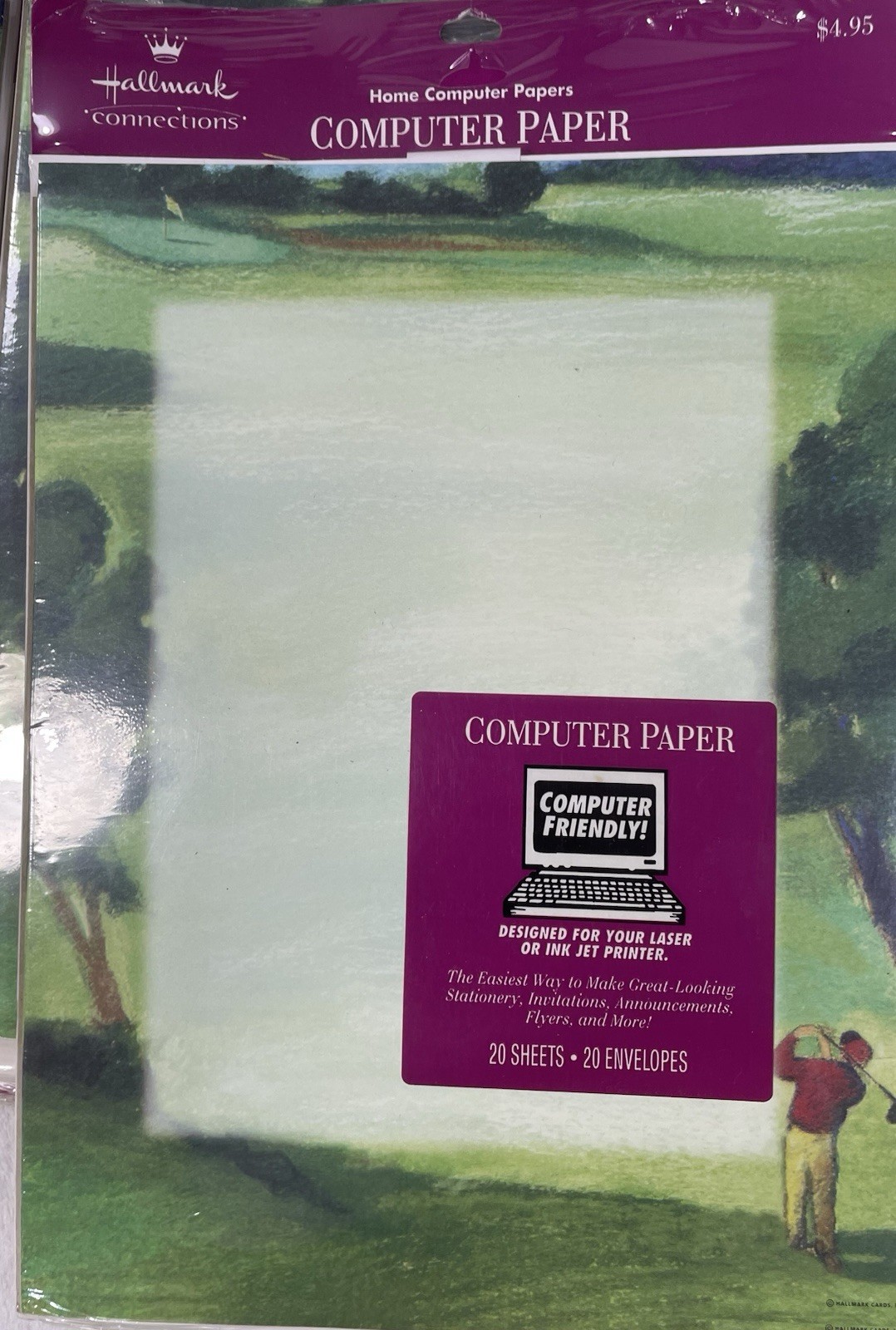 Vintage Hallmark Connections Computer Paper, Four 20 Sheet Packs