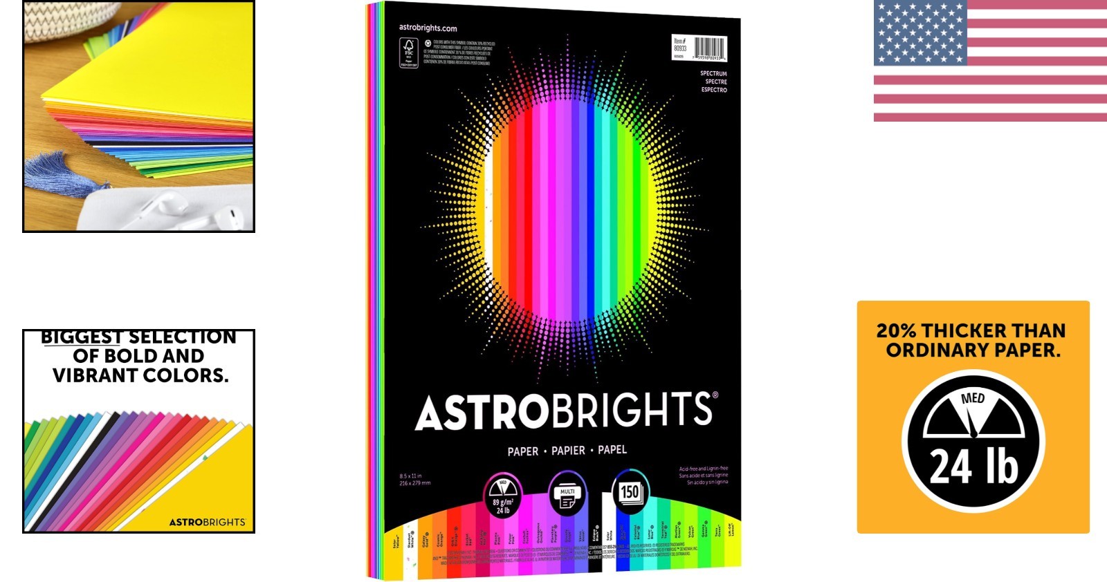 Astrobrights 25-Color Paper Assortment, 8.5”x11”, 150 Sheets – Vibrant & Eco-…