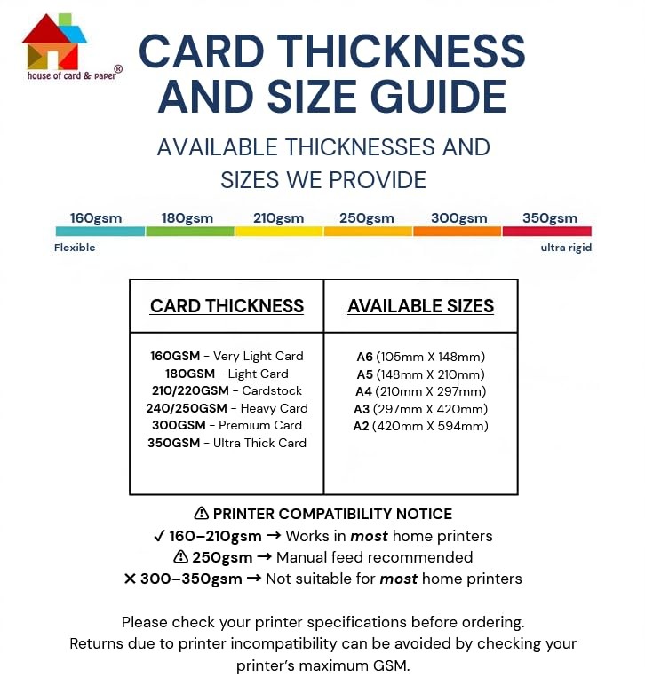 House of & Paper A2 160gsm Card – White Pack of 50 Sheets
