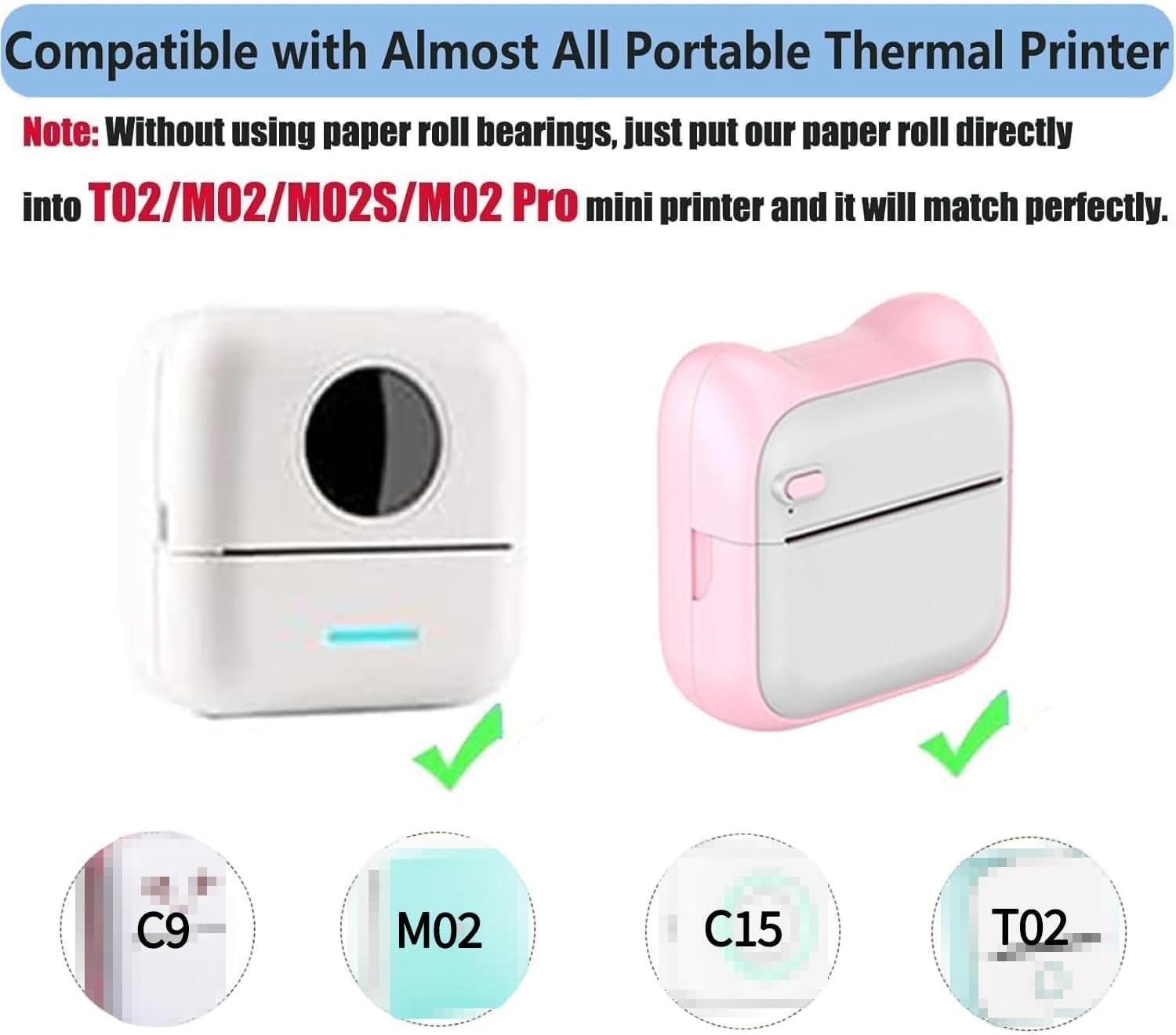 6 Rolls Colored Thermal Printer Paper – Self-Adhesive for DIY Crafts & Labeling