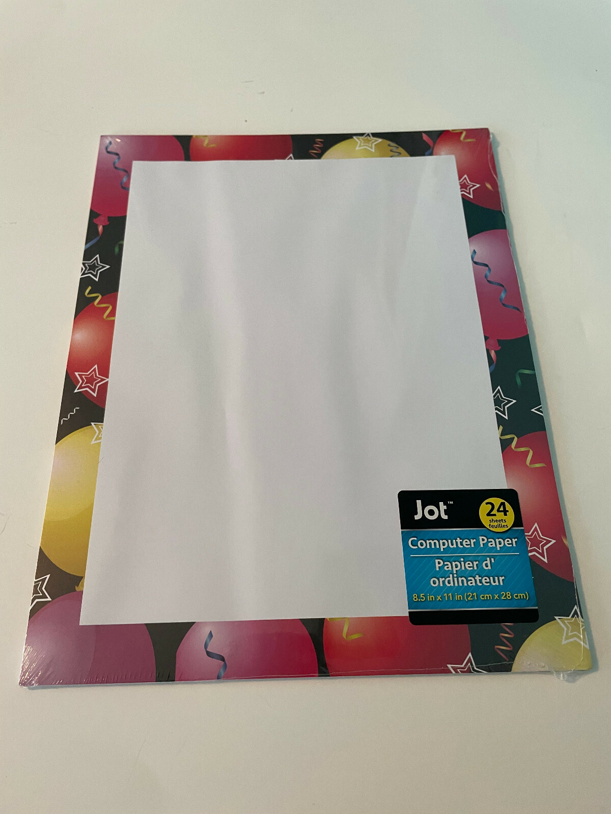 Colorful Balloon Border Computer Paper With 24 Sheets 8.5 Inches X 11 Inches