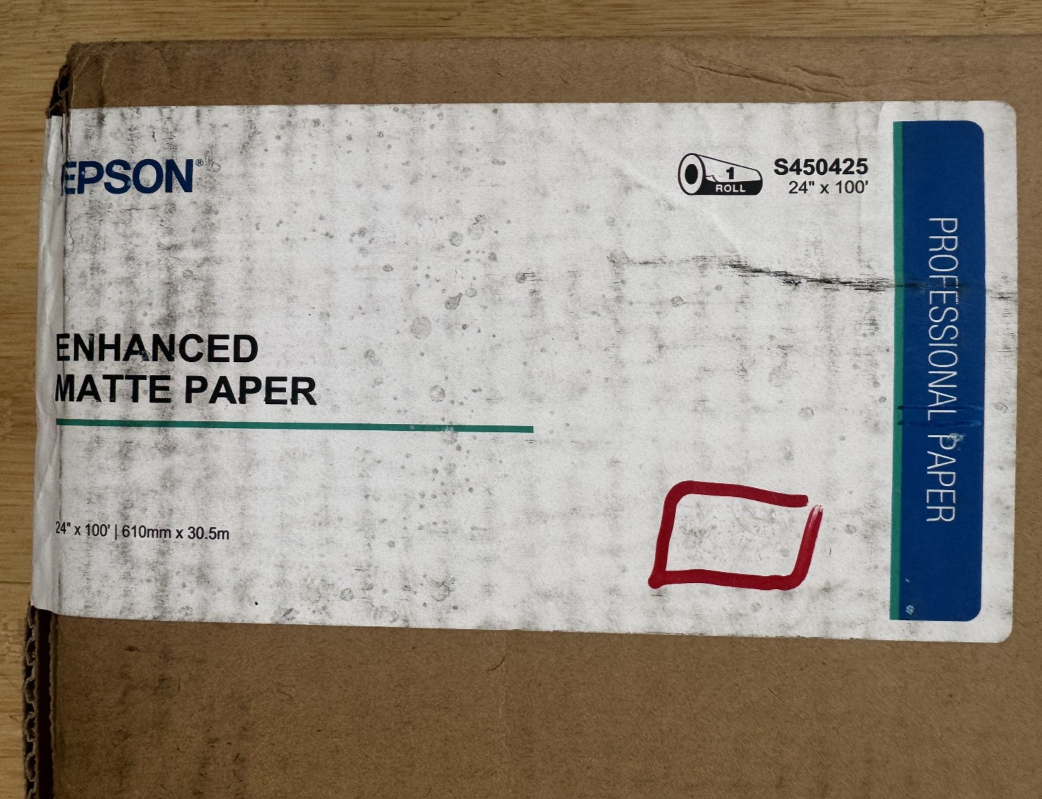 Epson S450425 Wide Format Photobase Paper • 24-inch x 100′ • Matte Finish