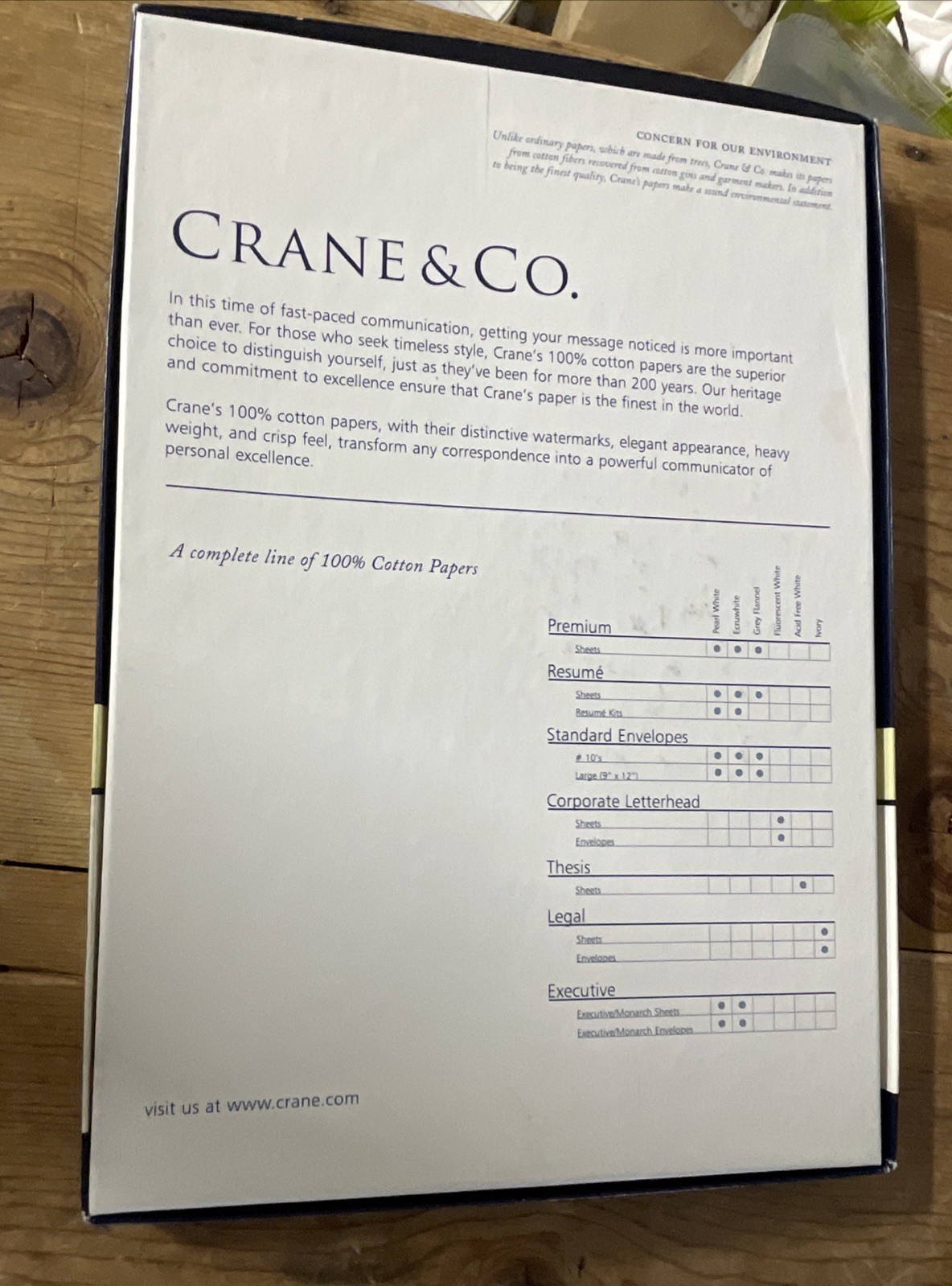 Crane & Co. Executive Premium Weight Ecruwhite 8.5 X 11 Sheets 48 sheets PS7116