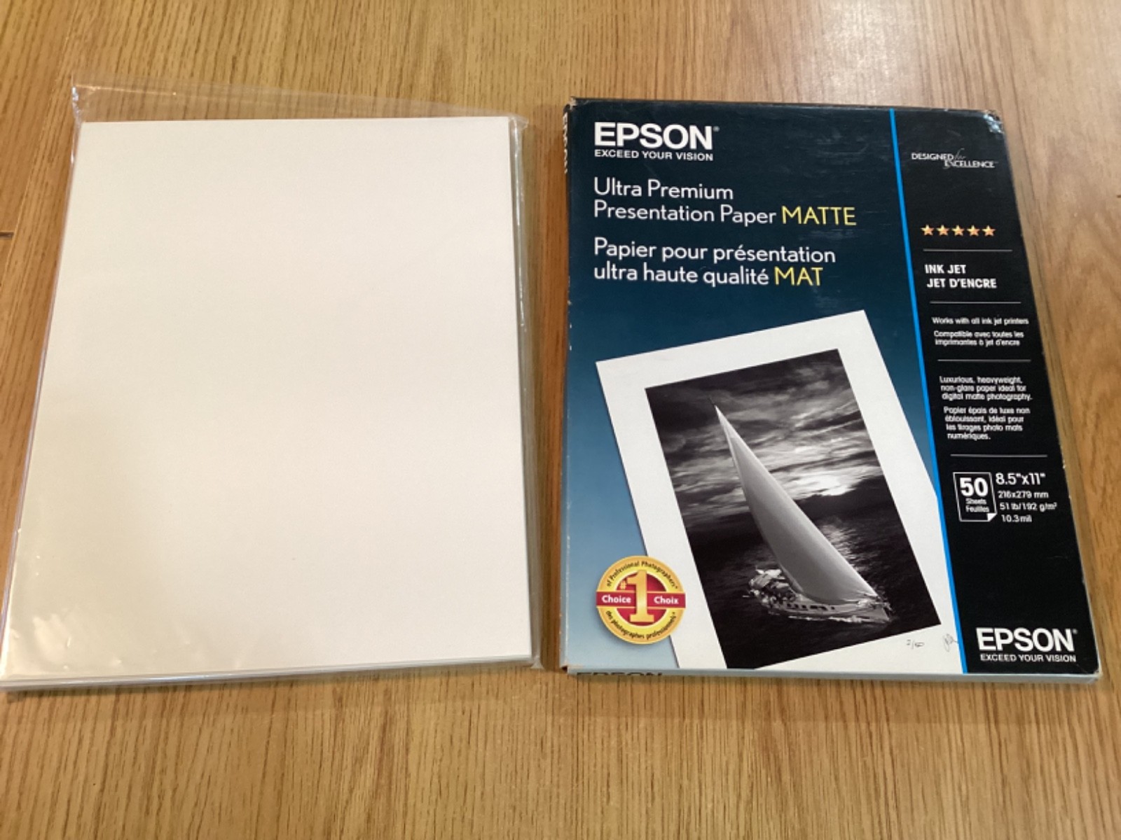 Brand New Epson Ultra Premium Presentation Paper Matte, 8.5″ x 11″, 50 Sheets