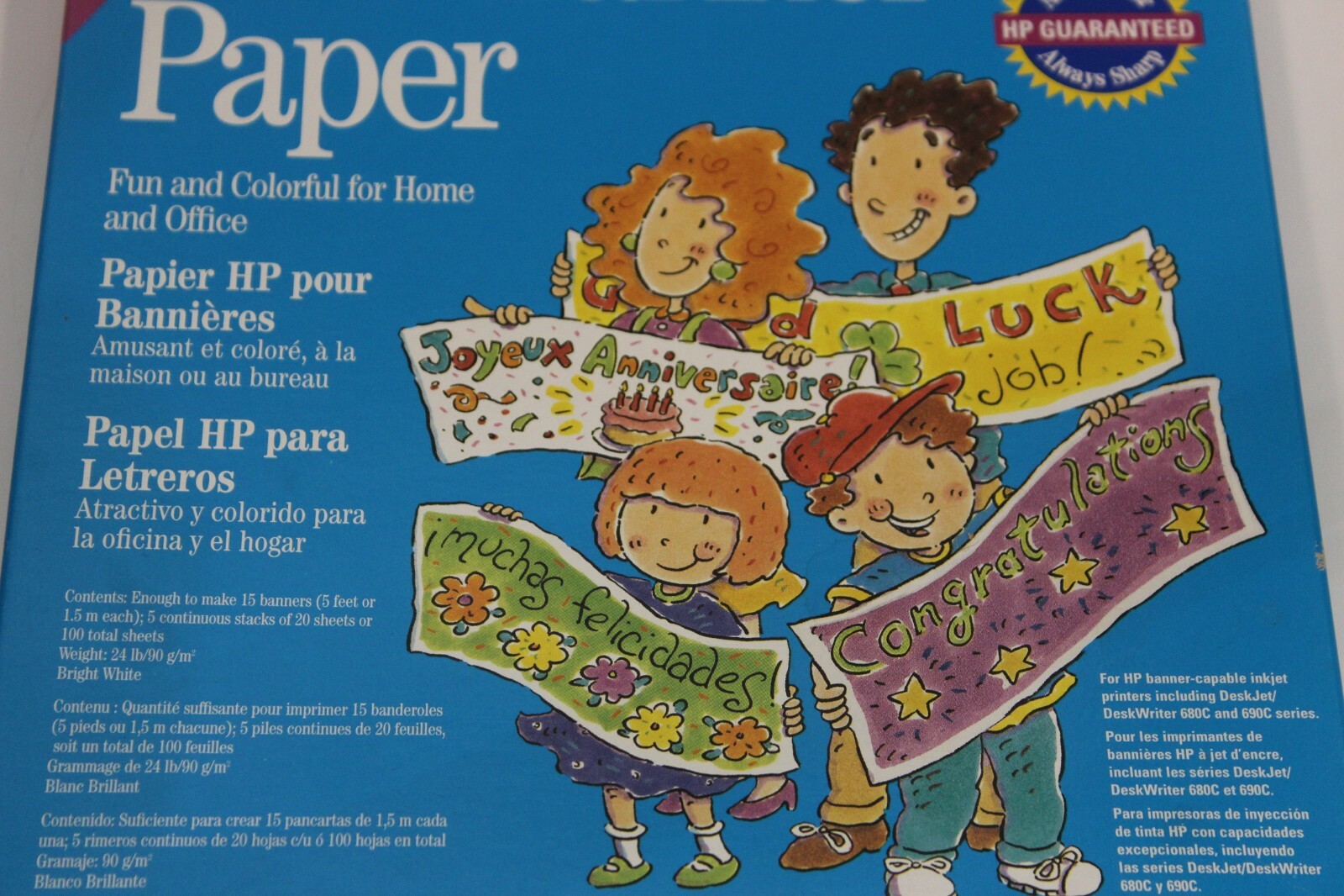 HP Banner Paper 15 Count NEW