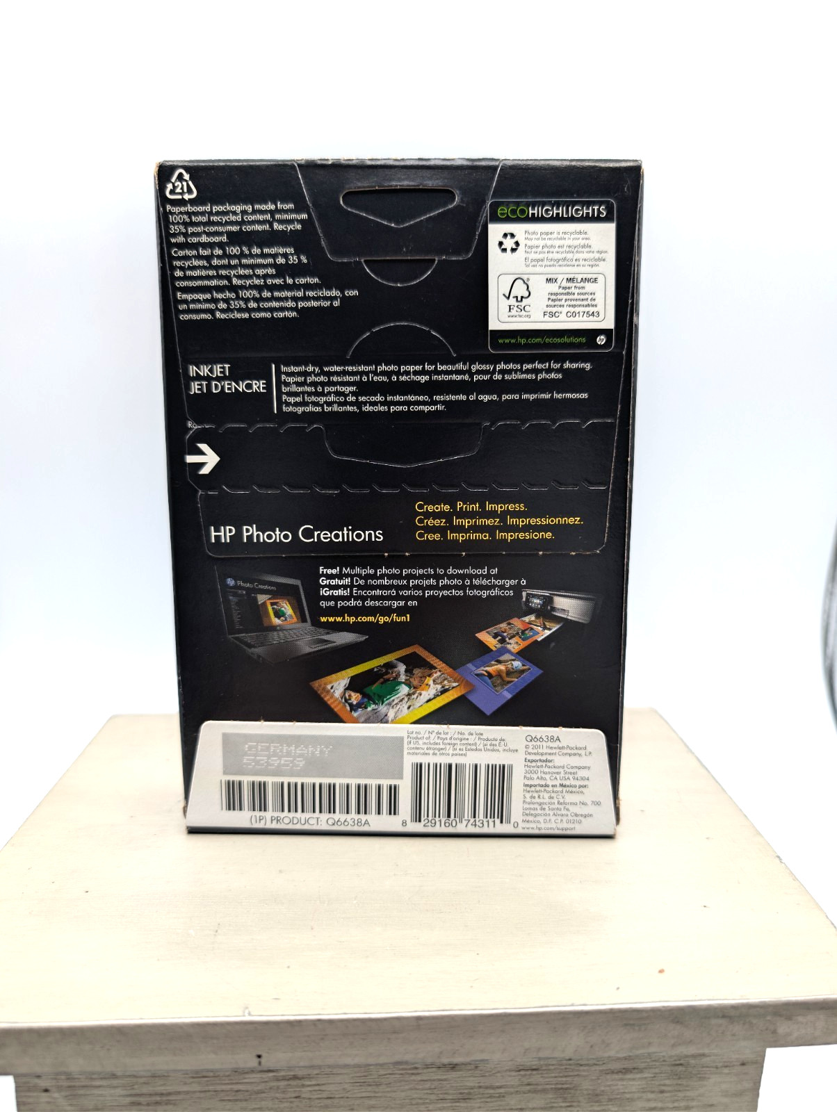 HP Advanced Photo Paper Glossy 4×6″ (100 Sheets/Pack) Q6638A – NEW Sealed