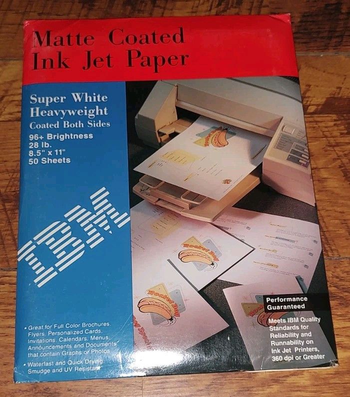 IBM Photo Quality Matte Coated Inkjet Paper 96+ Bright 28 lb 50 Sheets