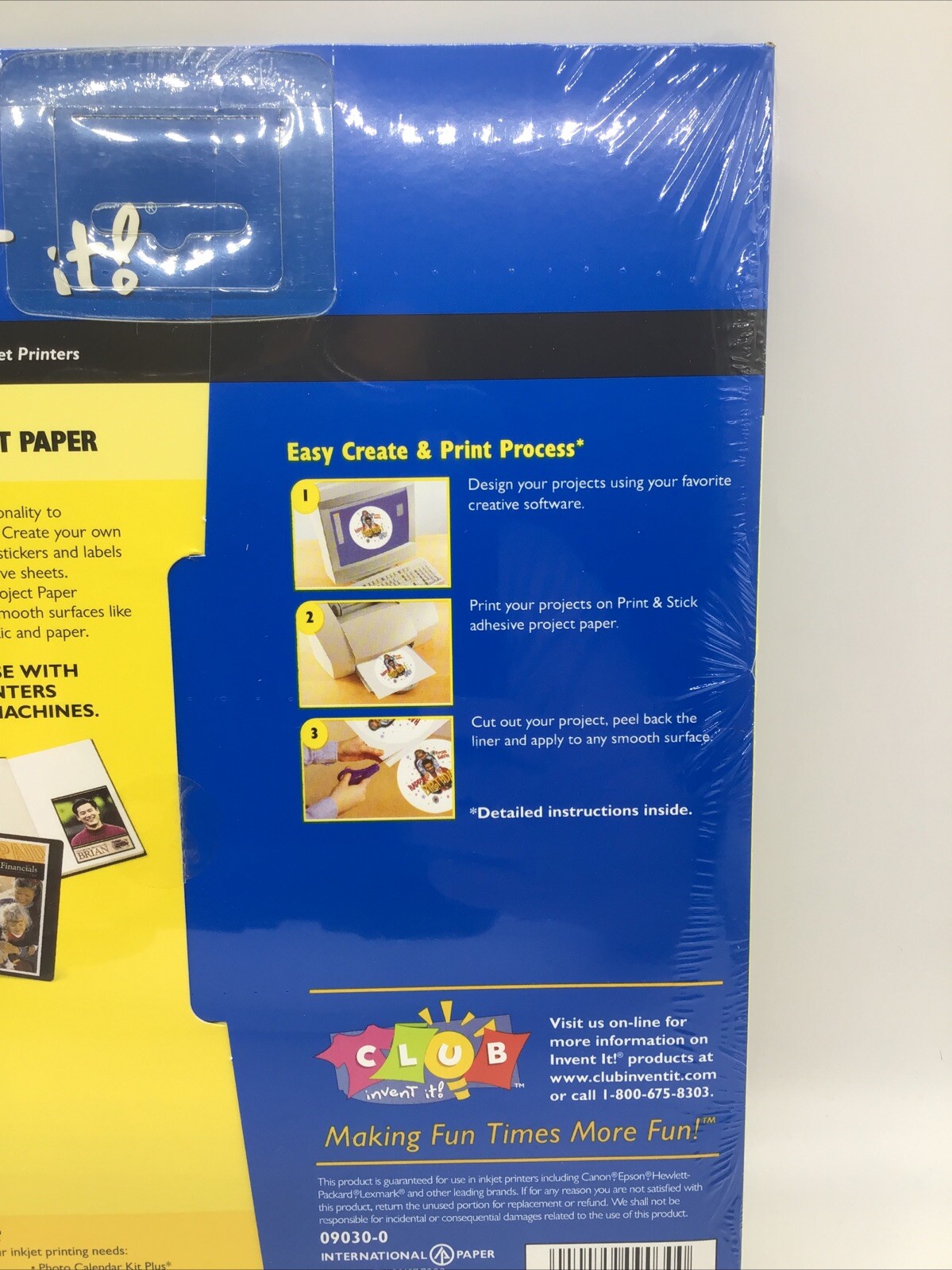 INVENT IT! Print & Stick Project Paper Gloss Finish 10 Sheets 8.5”x11” Brand New