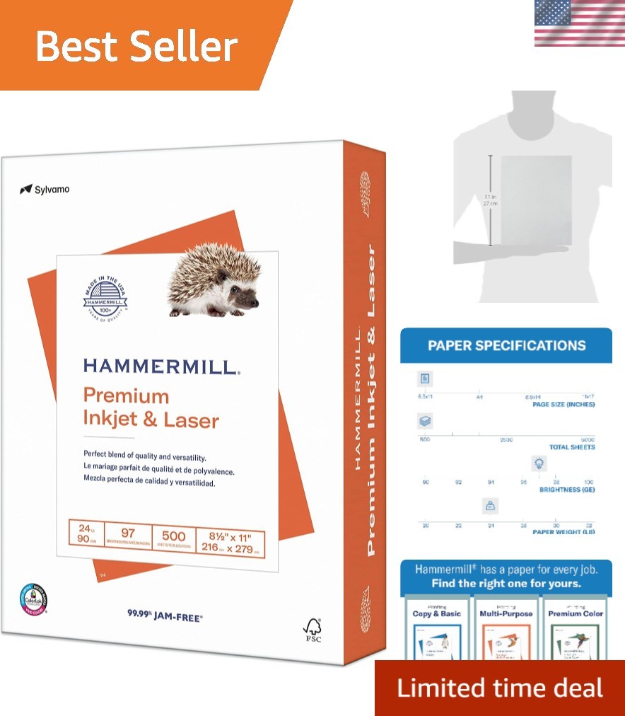 500 Sheet Pack of Inkjet & Laser Paper, 97 Bright – Versatile & Durable