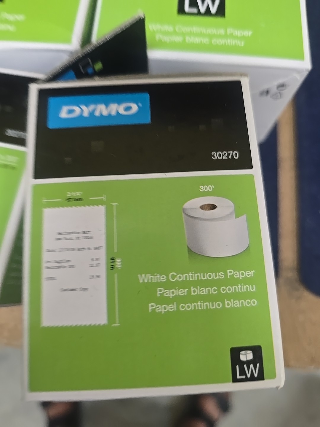 Lot 5 Dymo 30270 LW Continuous roll 2-1/4 X 300ft OEM Paper NEW LABEL WRITER 450