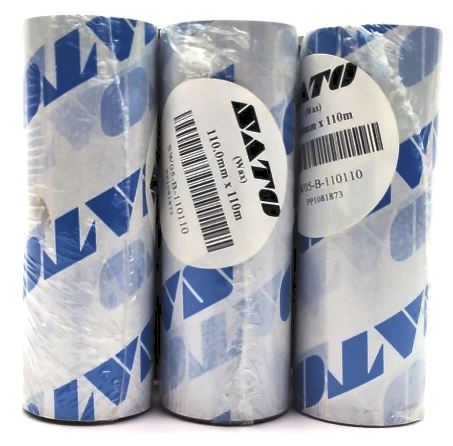 Sato 4.33″ x 360′ Wax Ribbons Thermal Transfer SW05-B-110110 Genuine – 6 Rolls