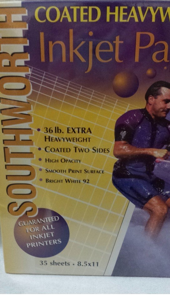 Southworth Coated Heavyweight 36 lb Inkjet Copy Paper Bright White 92 W31QC NIP