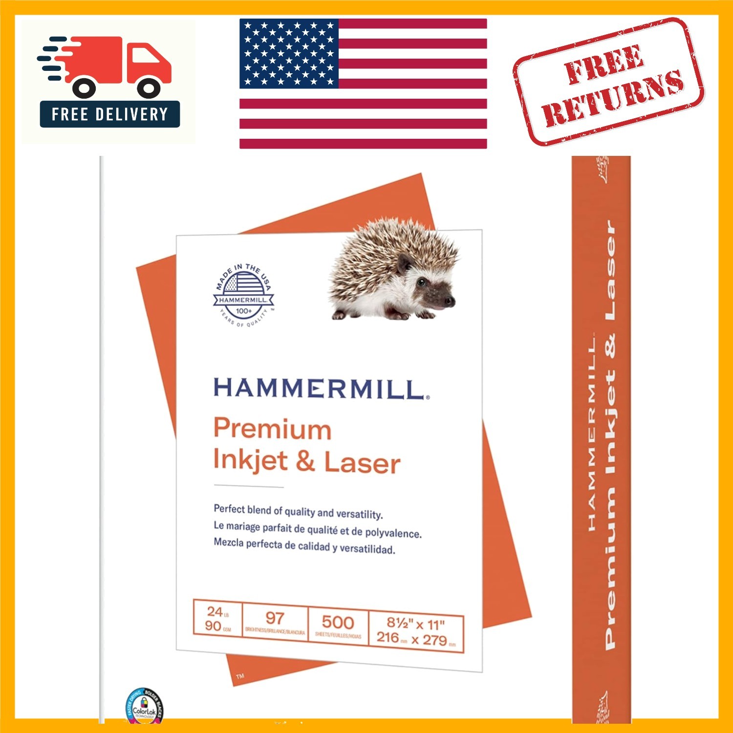 24 Lb Printer Paper – 500 Sheets, 8.5 x 11, 97 Brightness – Eco-Friendly