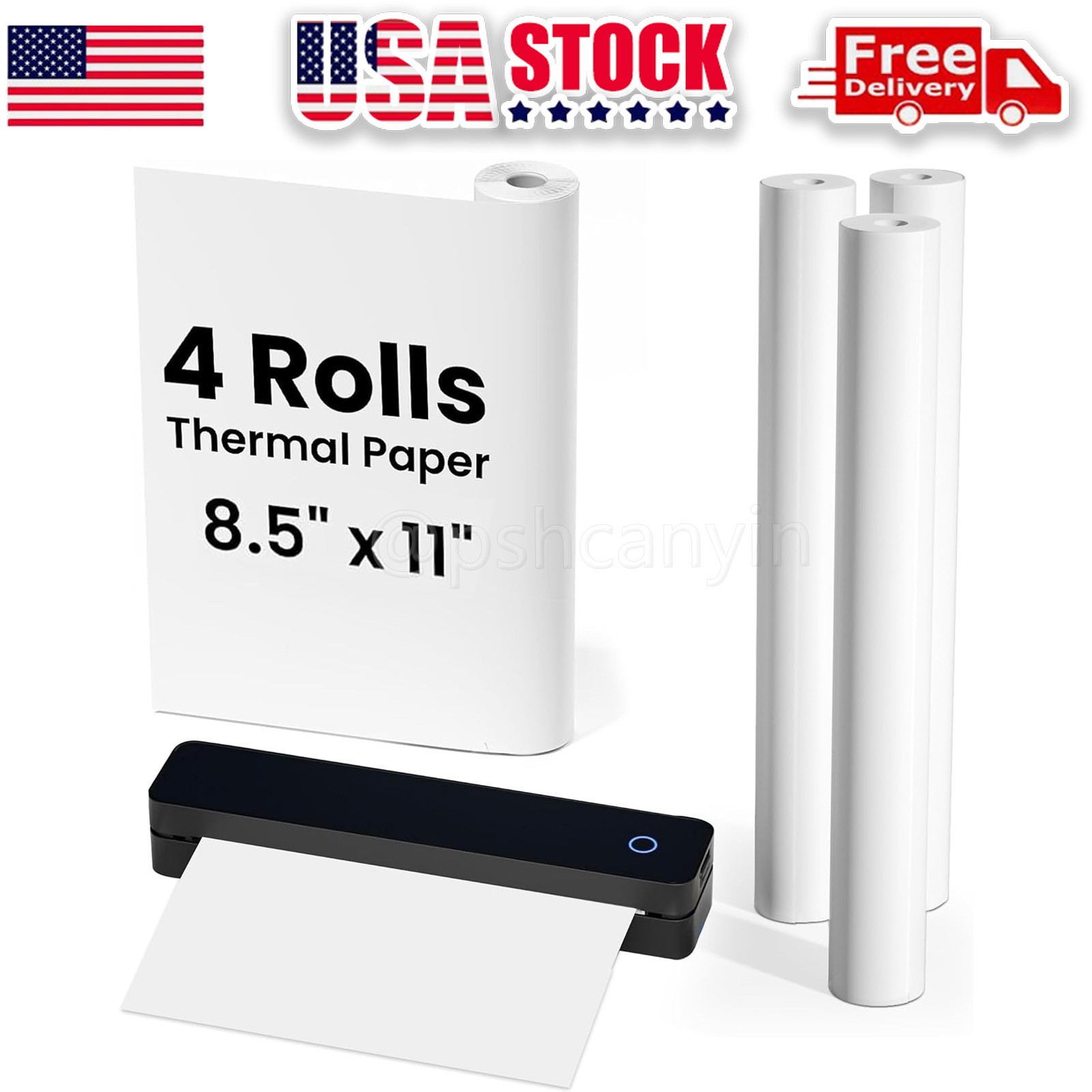 4 Rolls A4 Thermal Printer Paper 8.5×11″ for M08F M832 M834 Portable Printer