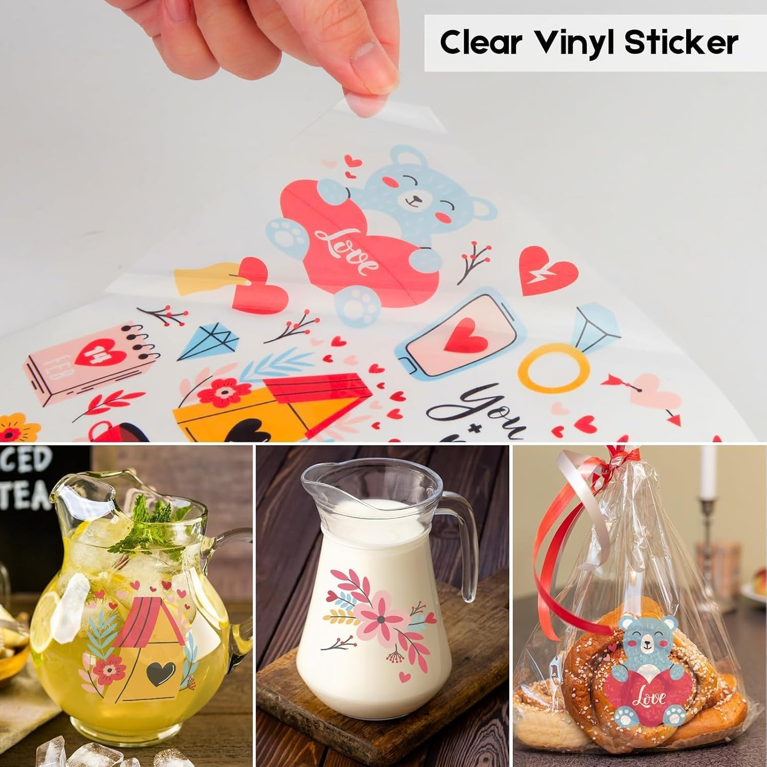 Clear Printable Vinyl Sticker Paper for Inkjet Printer, 30 Sheets |