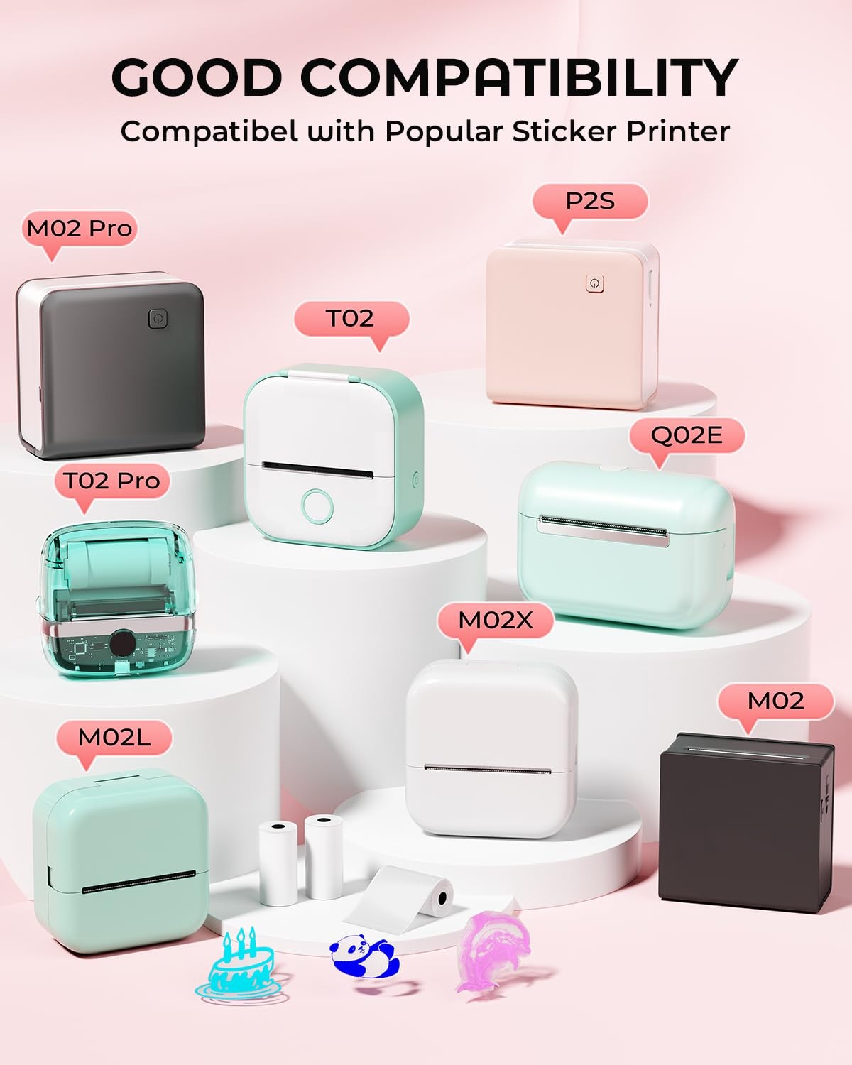 T02 Color Sticker Paper – Colorful Transparent Sticky Paper Refill Compatible…