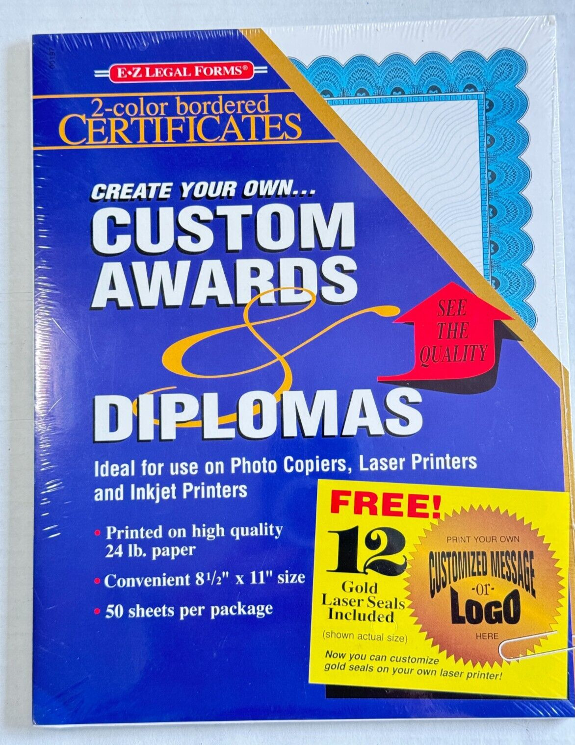 Award Certificate Diploma Inkjet Printer Paper Letter 8-1/2″ x 11″ 50 Sheets