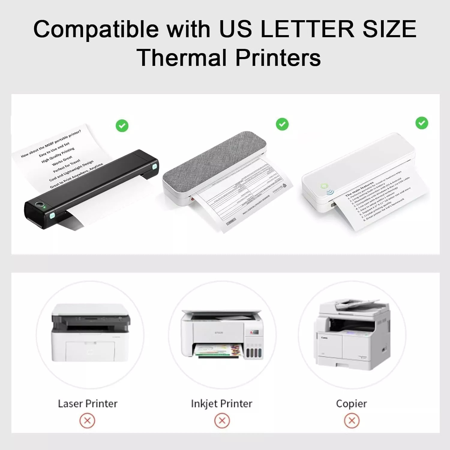 100-1000 Folded Continuous A4 Thermal Paper 8.5″x11″ M08F Printer Quick-dry US