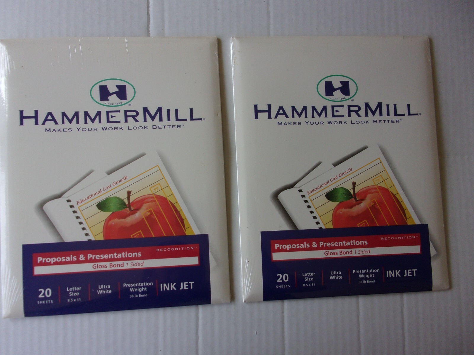 2 Packs-Hammermill 20 Sheets Proposals & Presentations Gloss Bond Paper #08335-0