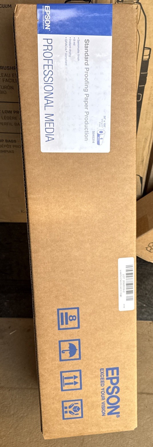 Epson Standard Proofing Paper Production, 9 Mil, 24″ X 100 Ft, Semi-Matte White
