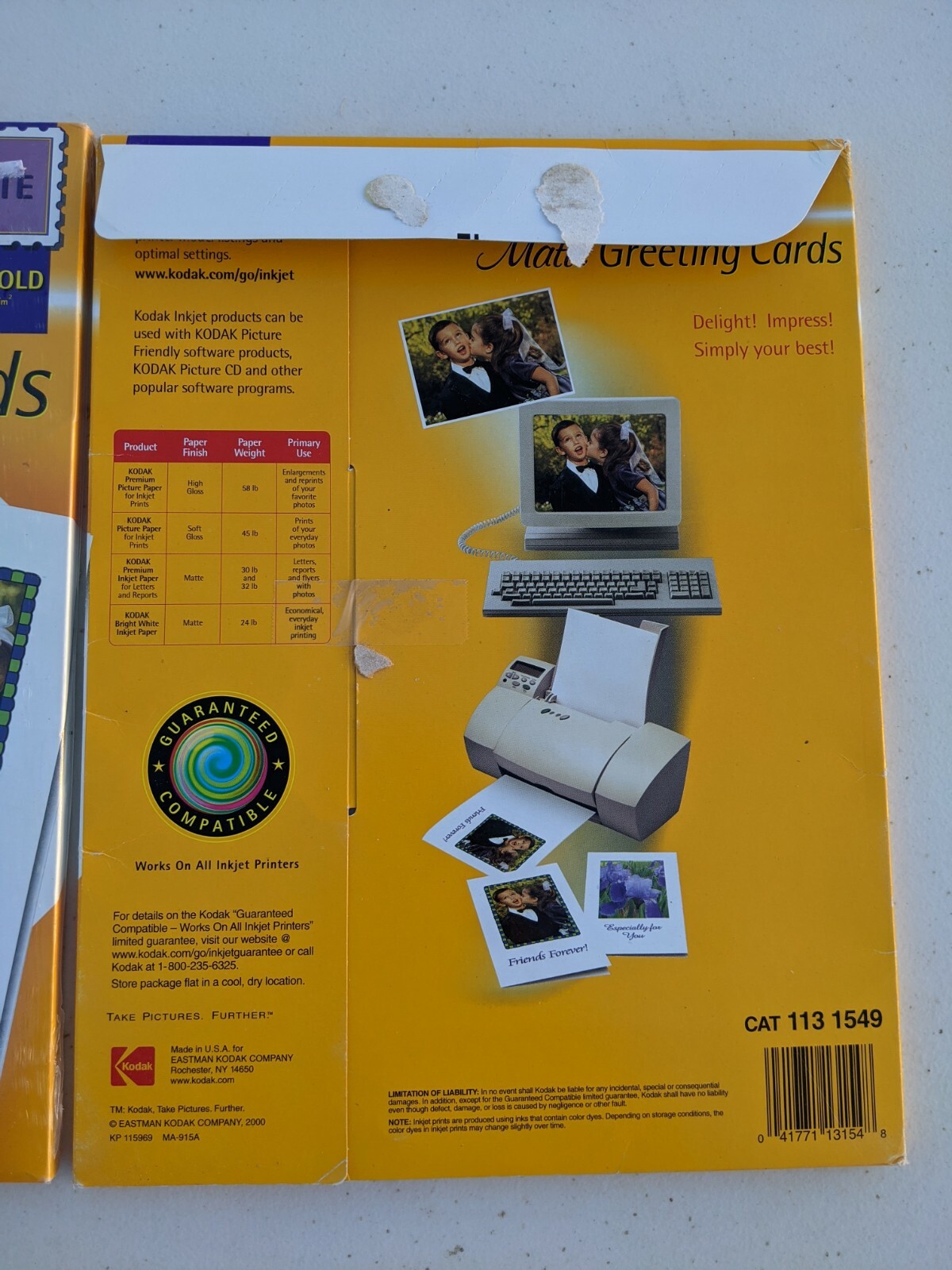 1.5 Packs Kodak 1131549 Premium InkJet Matte Greeting *24 Cards *34 Envelopes