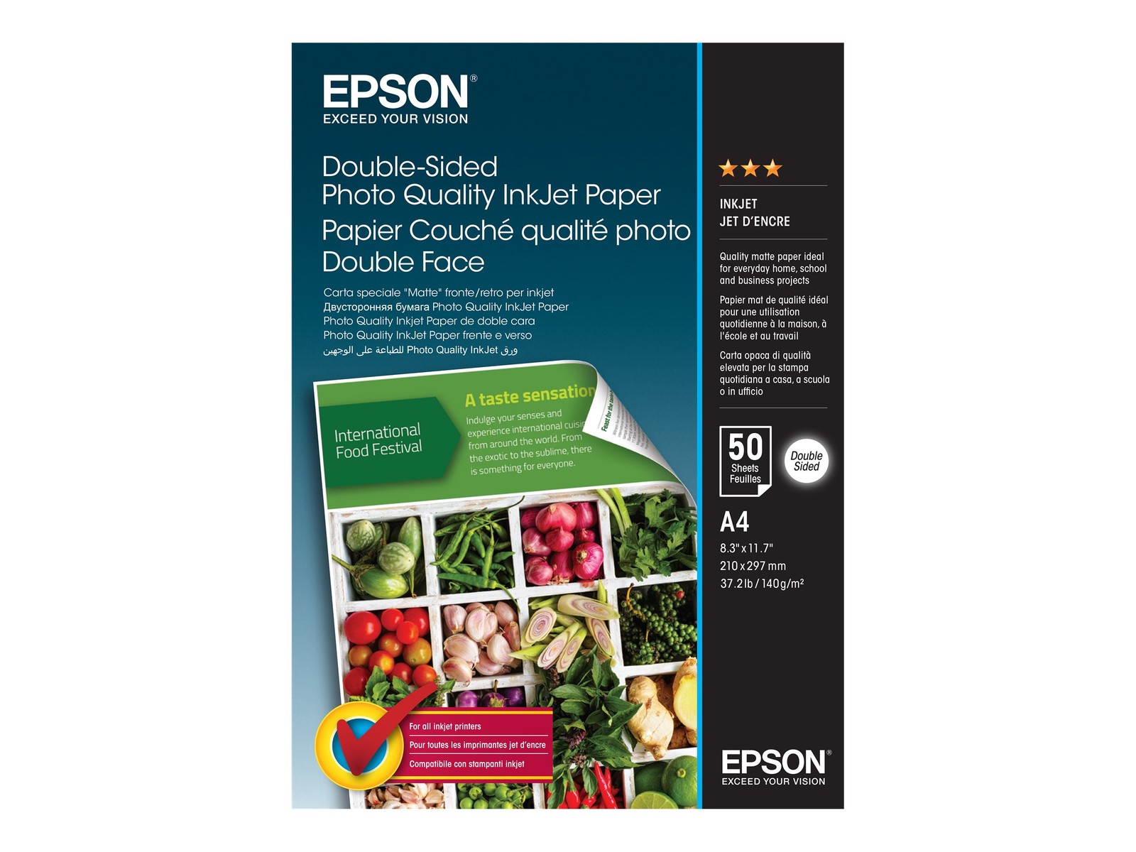 Epson Double-Sided Photo Quality Inkjet Paper A 4, 50 Sheets C13S400059