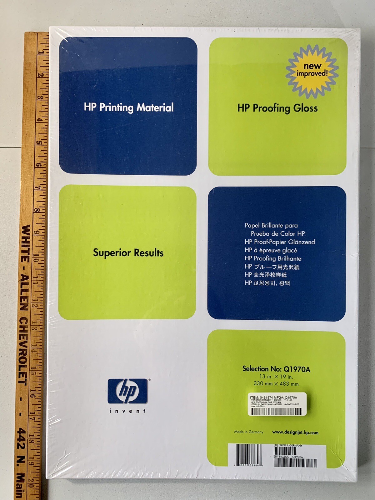 HP DesignJet Proofing Gloss Q1970A Sealed Box 50 Printing Sheets 13″x19″ OOP NOS