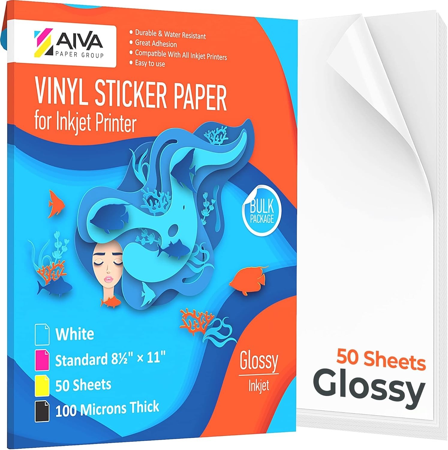 Printable Vinyl Sticker Paper – Waterproof Decal Paper for Inkjet Printer – 5…