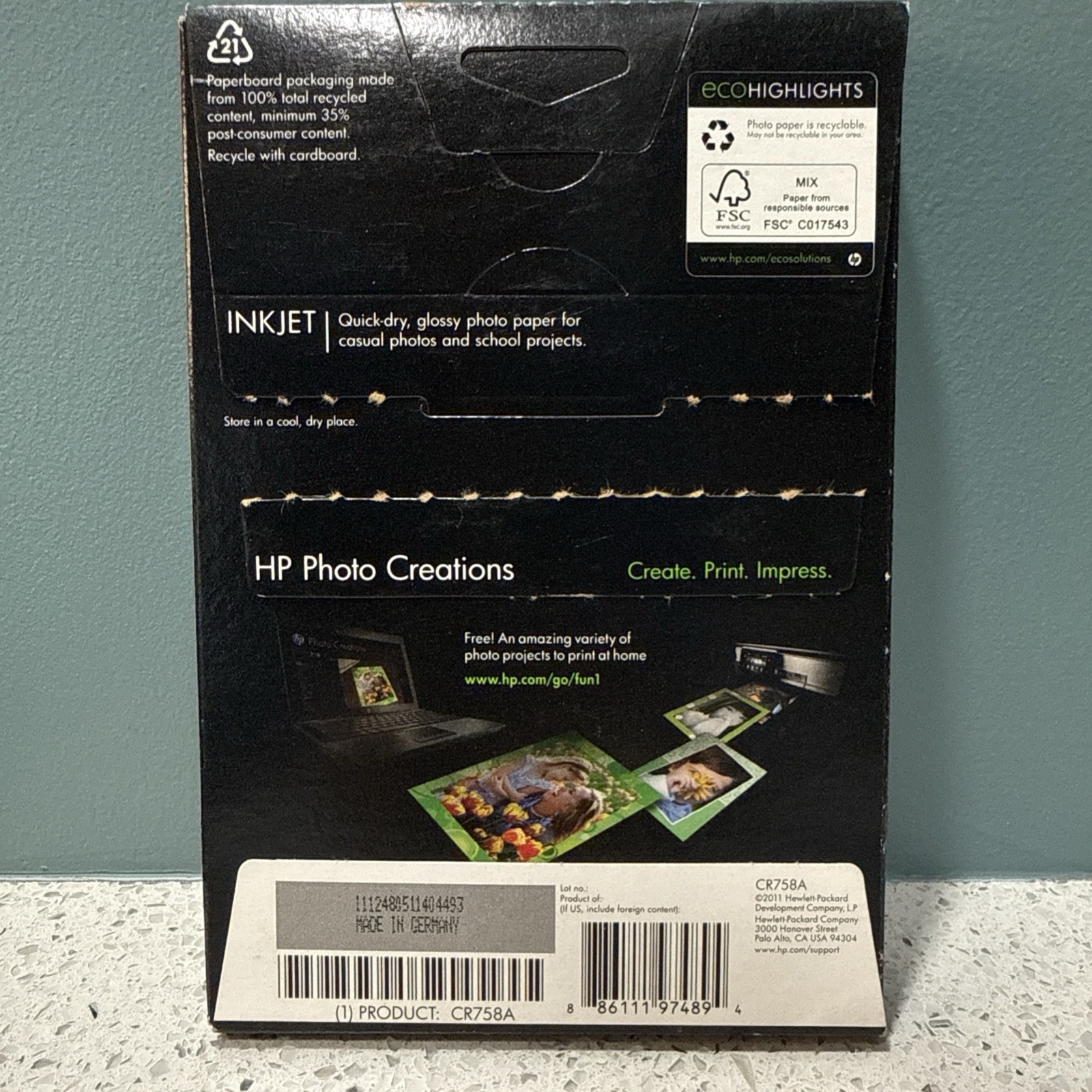 HP Everyday Photo Paper 3 Packs 50 Sheets Each, Glossy 4 x 6″ 102 x 152 mm