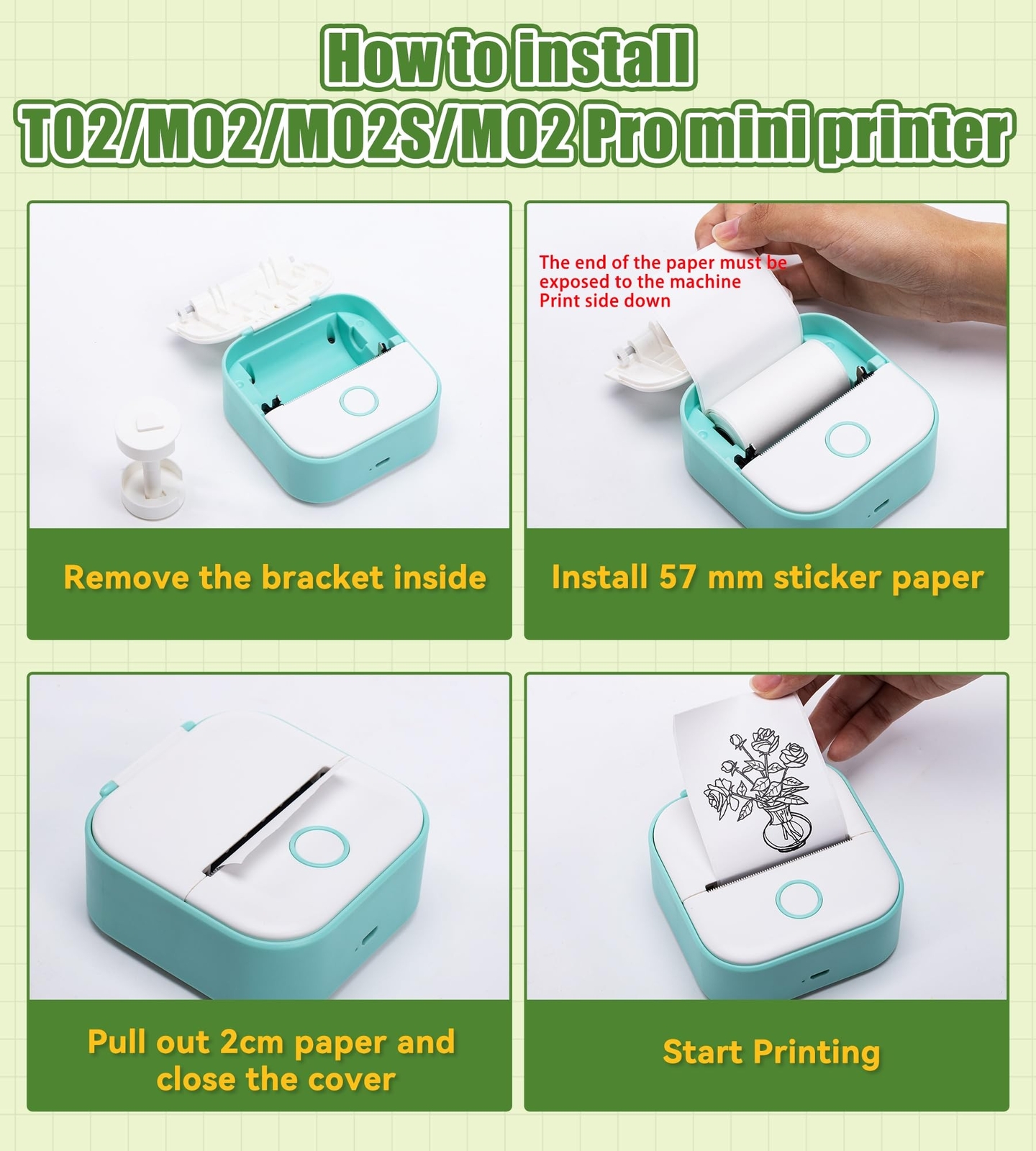 6 Roll Mini Sticker Printer Photo Paper,57 x 30mm Thermal Printer Paper White…