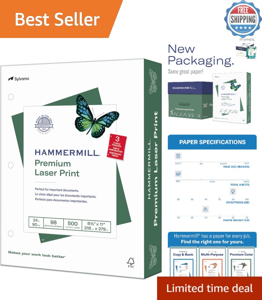 500 Sheets of Acid-Free 24 lb Laser Print Paper 8.5 x 11 – Eco-Friendly Choice