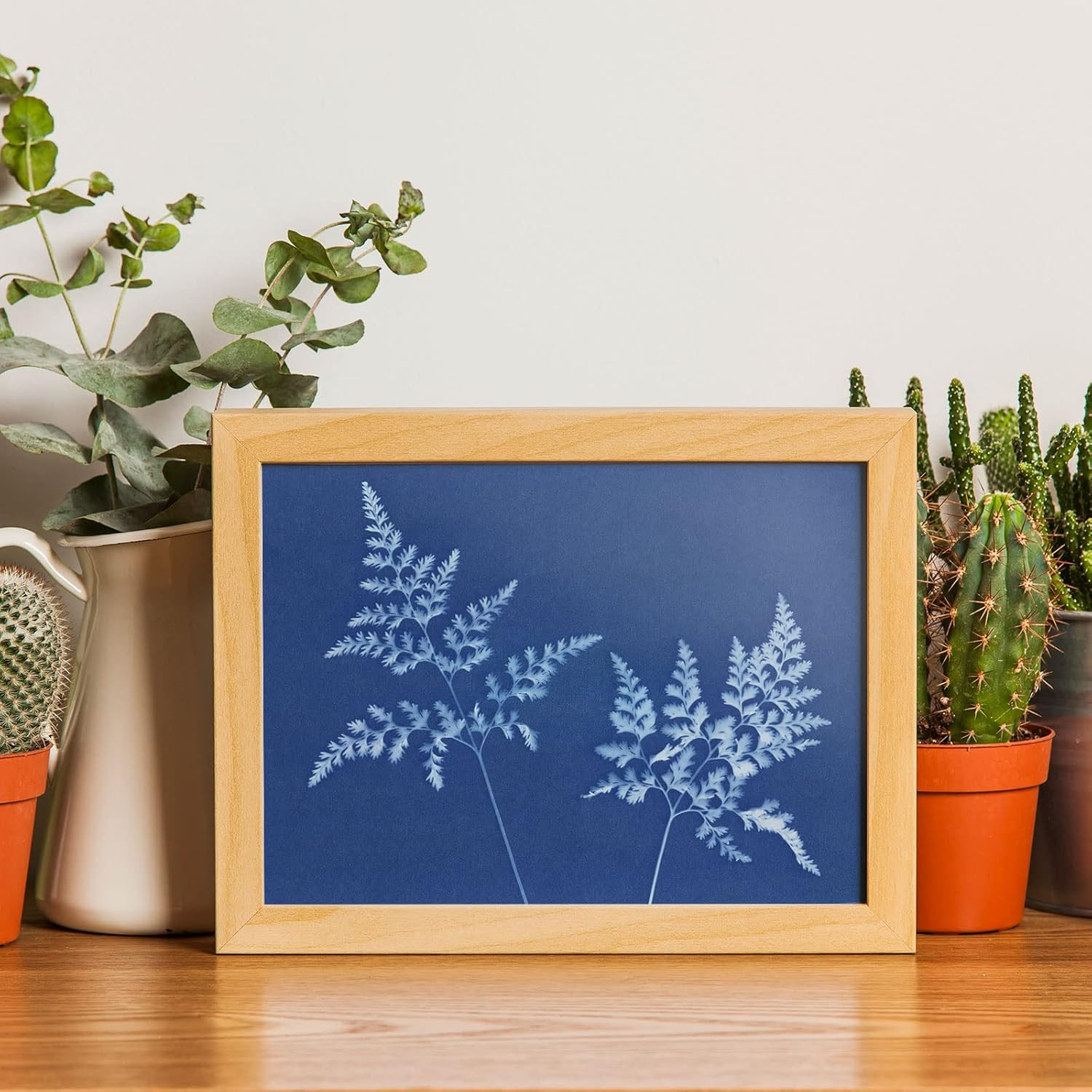 Sun Print Paper Cyanotype Paper Kit, 32 Sheets Sun Art Paper with 1 Plastic Tool