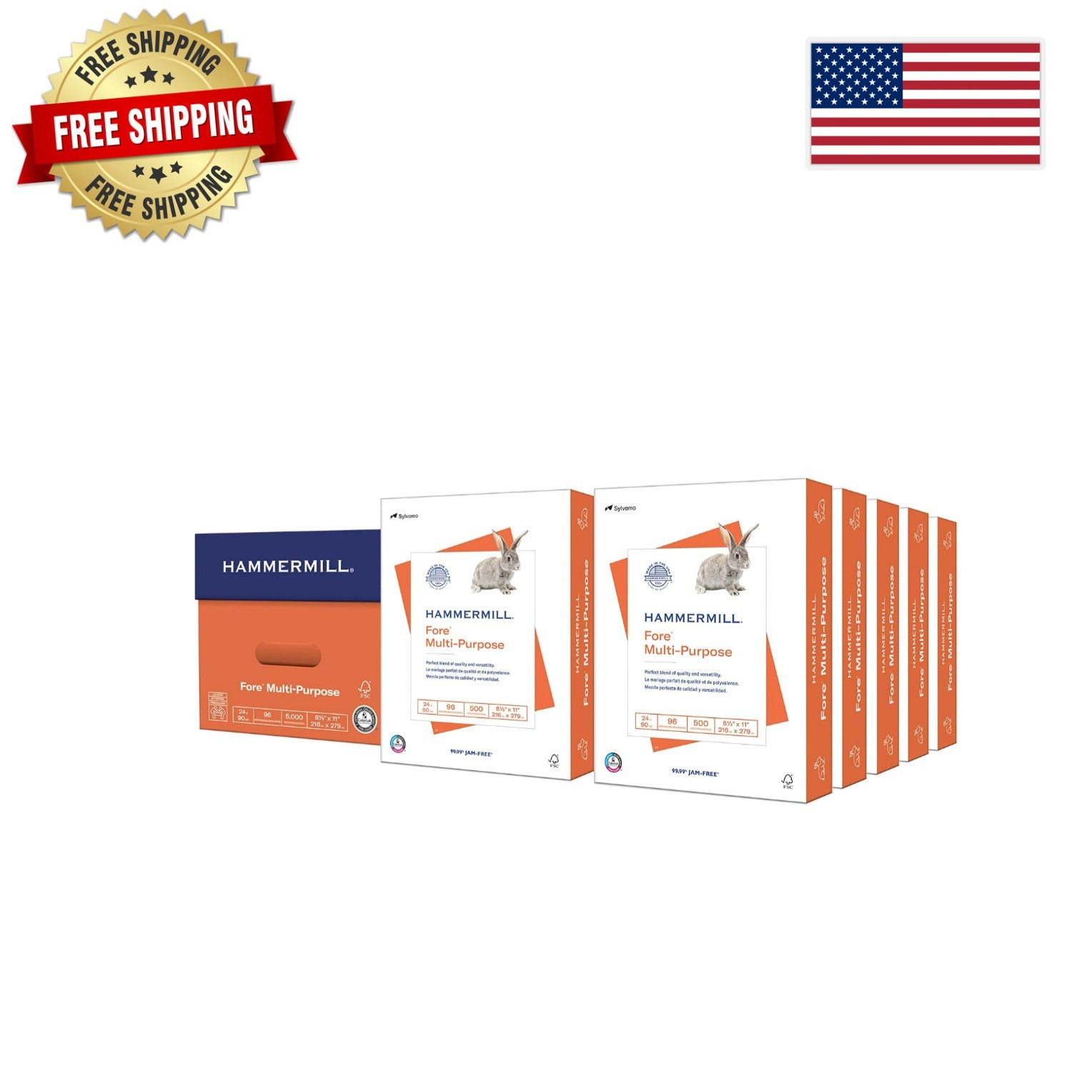 High-Quality 24 lb Copy Paper, 8.5 x 11 – 5,000 Sheets with ColorLok Technology