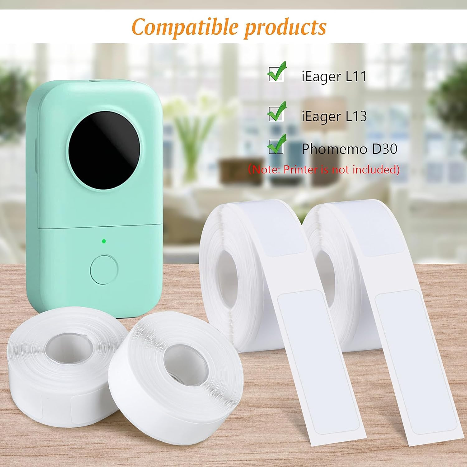 6 Rolls Label Maker Tape 12x40mm D30 Thermal Stickers Waterproof 960 Labels